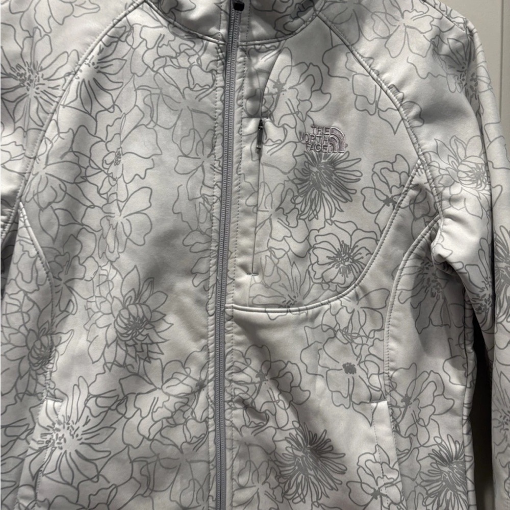The North Face Women's Floral White Gray Jacket - Picture 3 of 7